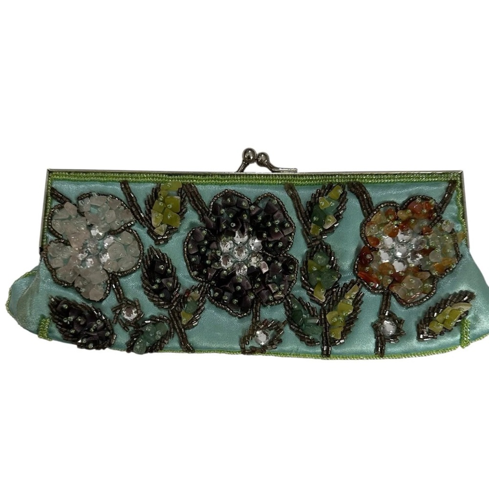 Floral Beaded Satin VTG Clutch